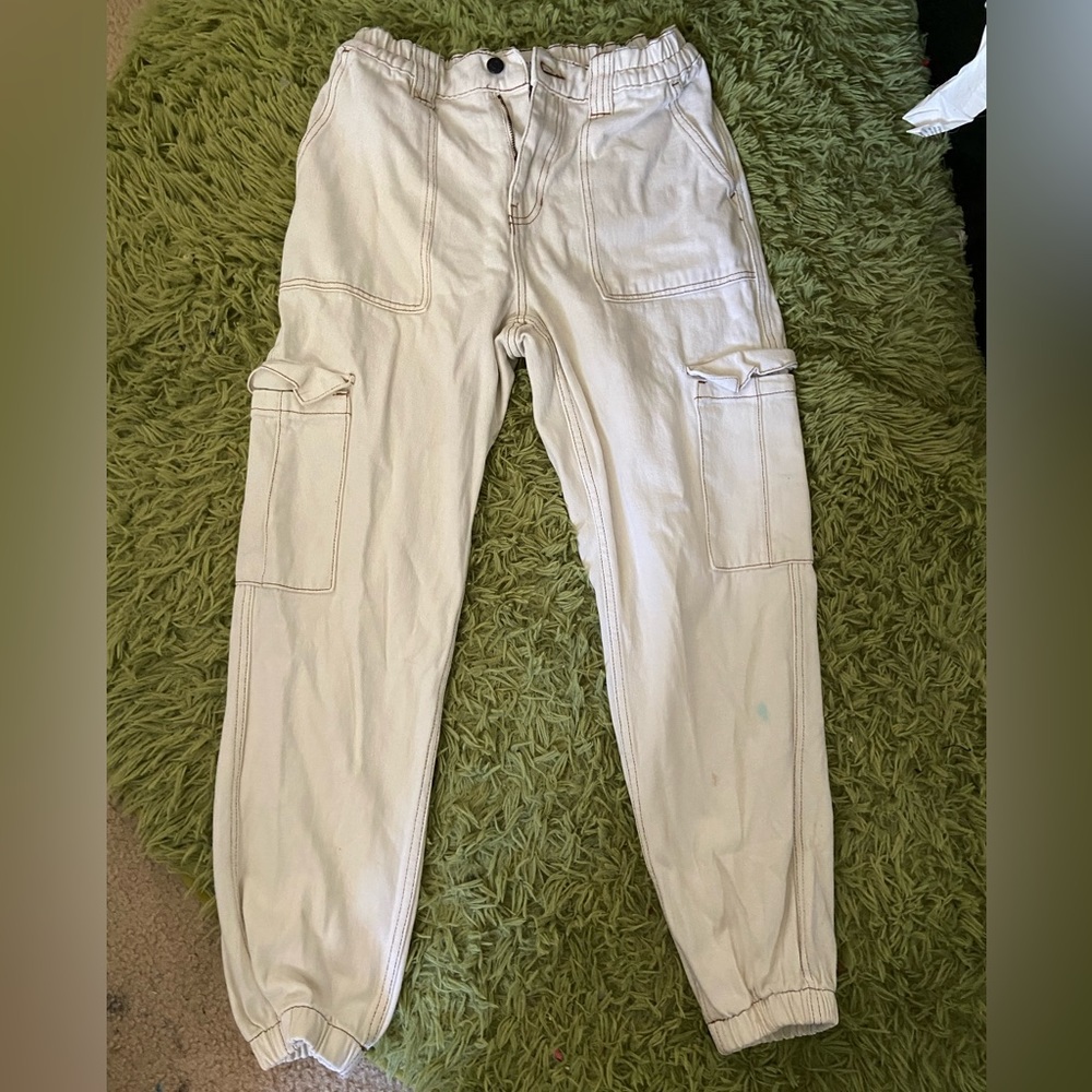 Pacsun cargo white denim pants